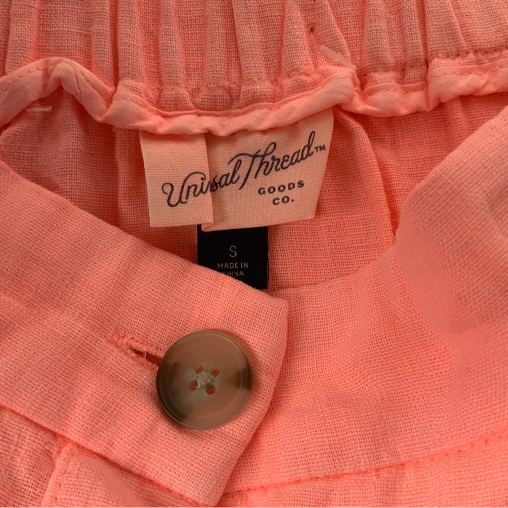 NWT UNIVERSAL THREAD Button-Front Midi Skirt Linen Blend Coral Pink Small - Picture 10 of 14